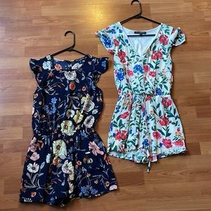 Set of two floral rompers - One Clothing women’s small